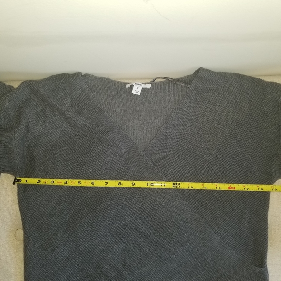 Bar III Surplice Sweater Heather Grey - Picture 4 of 10